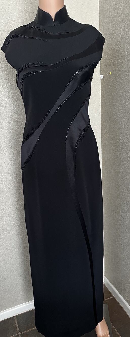 Vintage Georgiou Studio dress Gown Mandarin Collar Y2K Retro Goth Asian